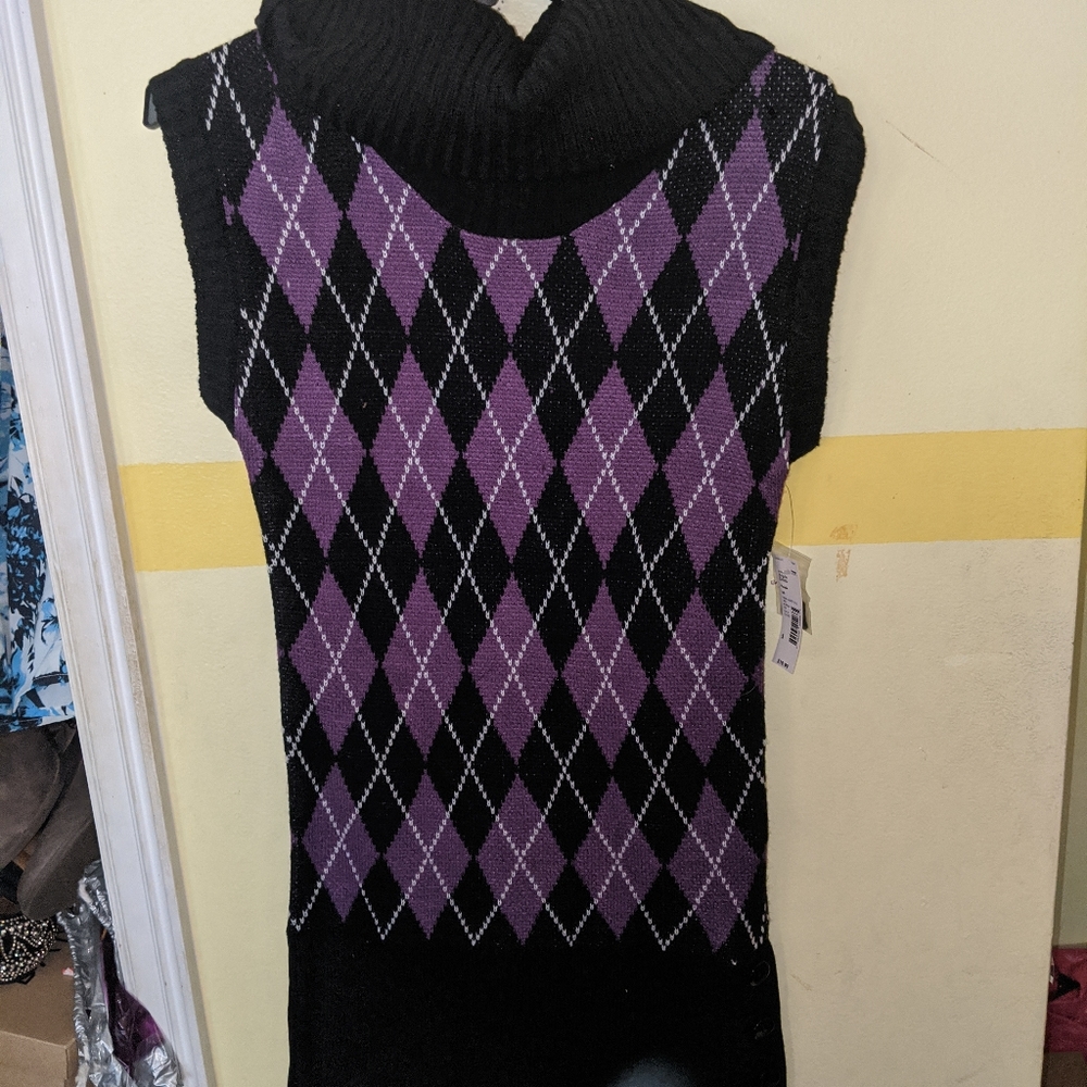 Cowl neck sweater dress